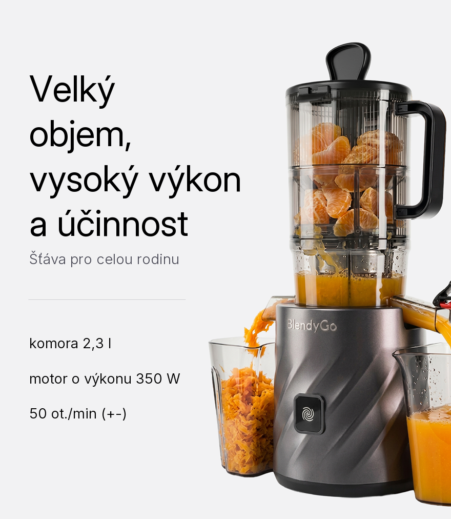 BlendyGo Juice – velký objem, vysoký výkon a účinnost
